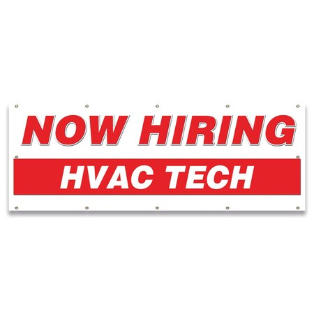 Signmission Now Hiring HVAC Tech Banner Apply Inside Accepting Application Single Sided B-120-30260